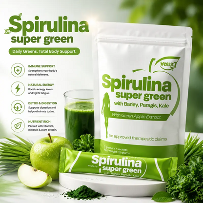 Organic Super Greens Powder – Spirulina & Wheatgrass Daily Greens Blend