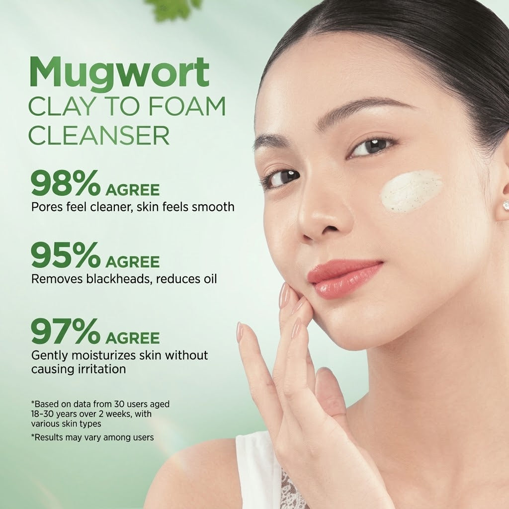 Salicylic Acid Mugwort Gel Mask – Deep Cleansing Clay-to-Foam Facial Cleanser