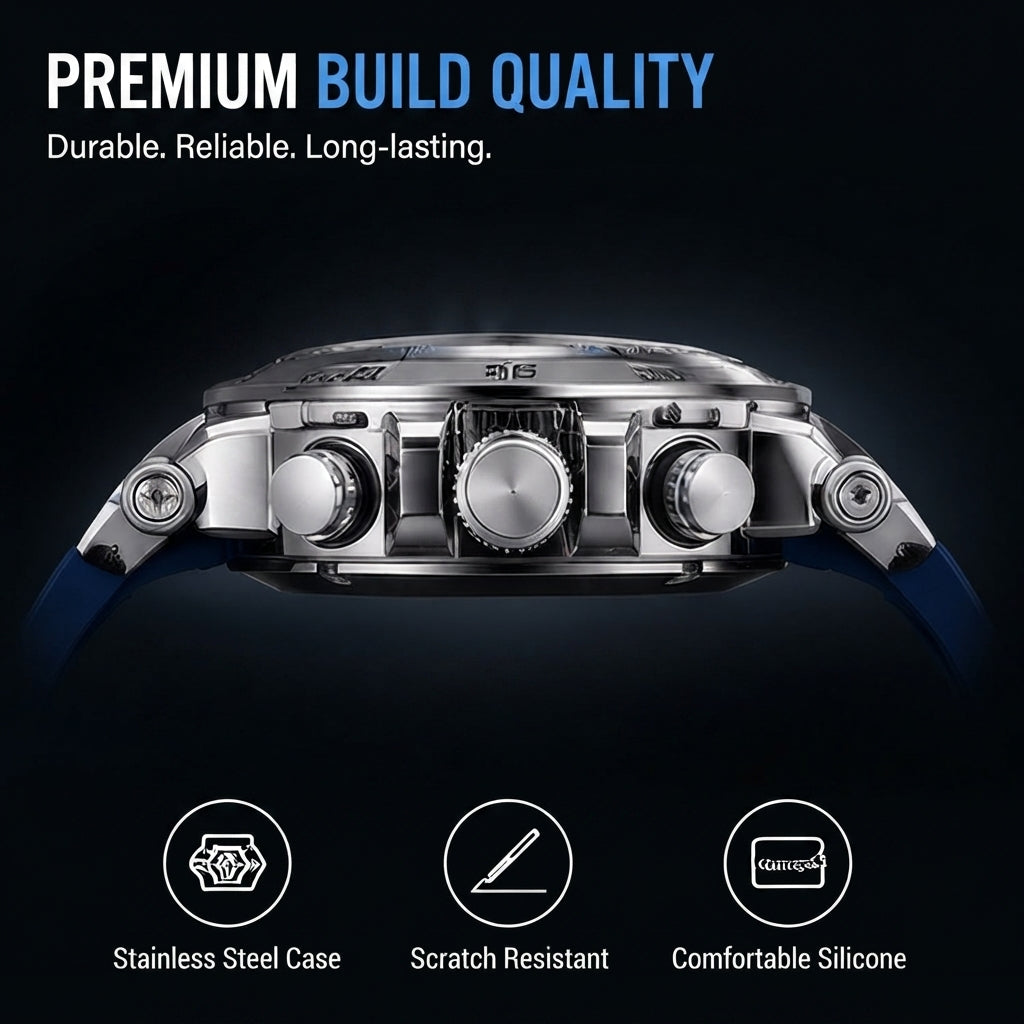 Men's Double Display Sports Luminous Digital Watch