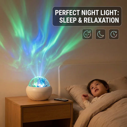 Northern Aurora LED Night Light – Dynamic Starry Sky Projection Lamp with Remote & USB