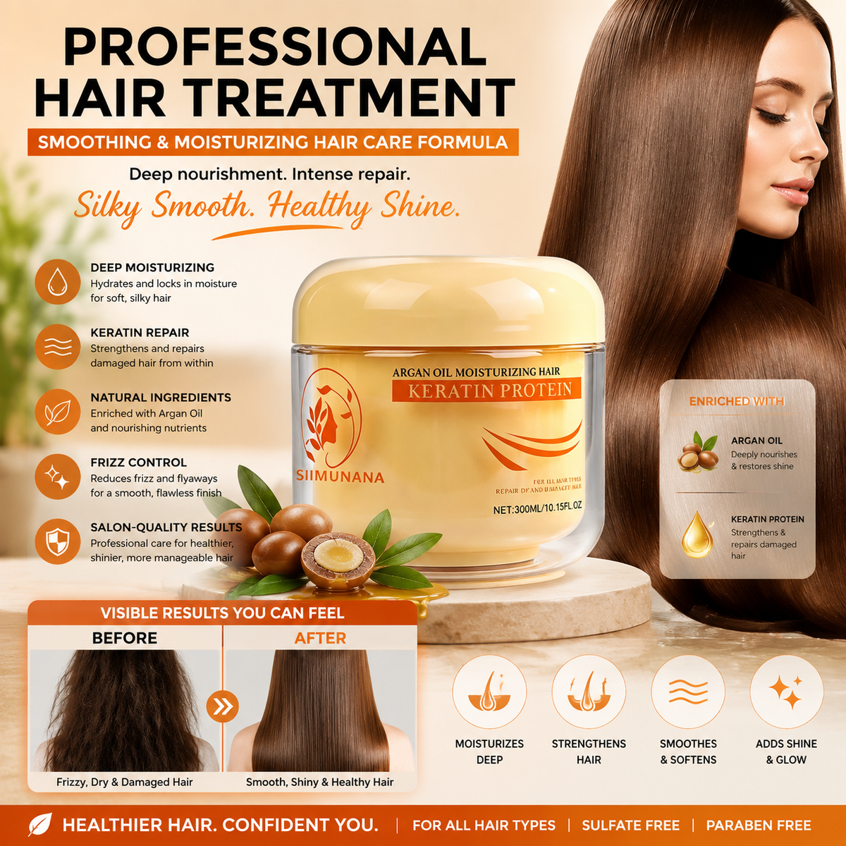 Hair Smoothing & Moisturizing Hair Care Formula