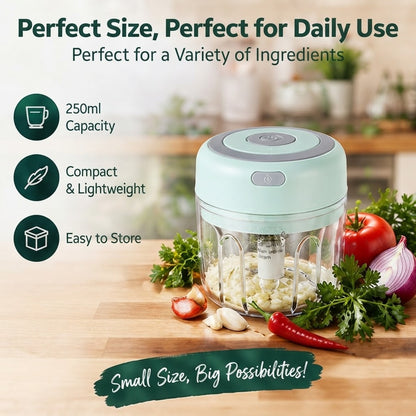 Mini Electric Garlic Chopper USB Rechargeable Vegetable Crusher