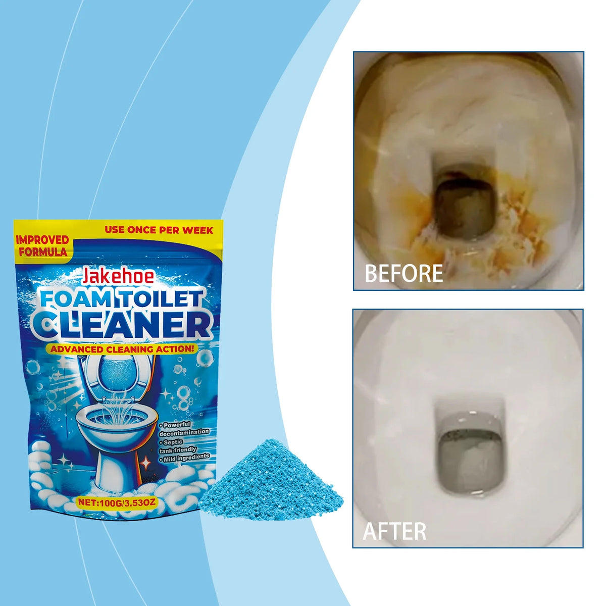 Foaming Toilet Cleaner Powder - 1 is enough for 6 months