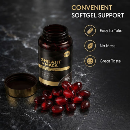 Shilajit + Maca Botanical Wellness Supplement for Energy, Strength
