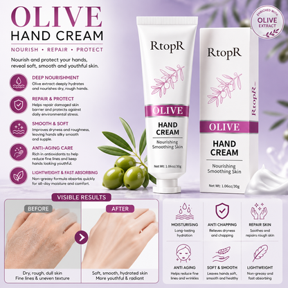 Olive Hand Cream – Nourishing Moisturizer for Dry, Rough & Chapped Hands