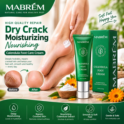 Calendula Foot Care Cream – Moisturizing Nourishing Cream for Dry & Cracked Feet
