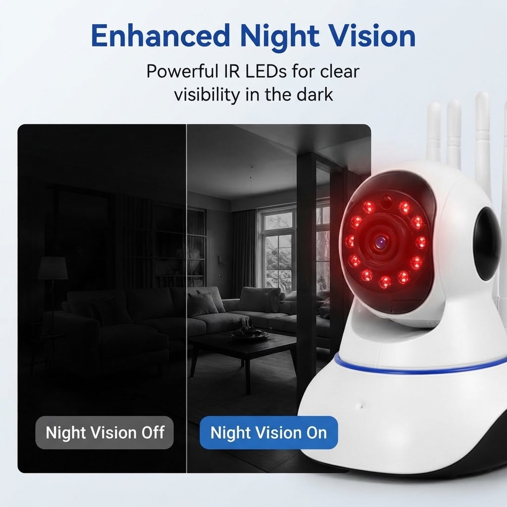 Wireless Security Camera HD Night Vision, Motion Detection