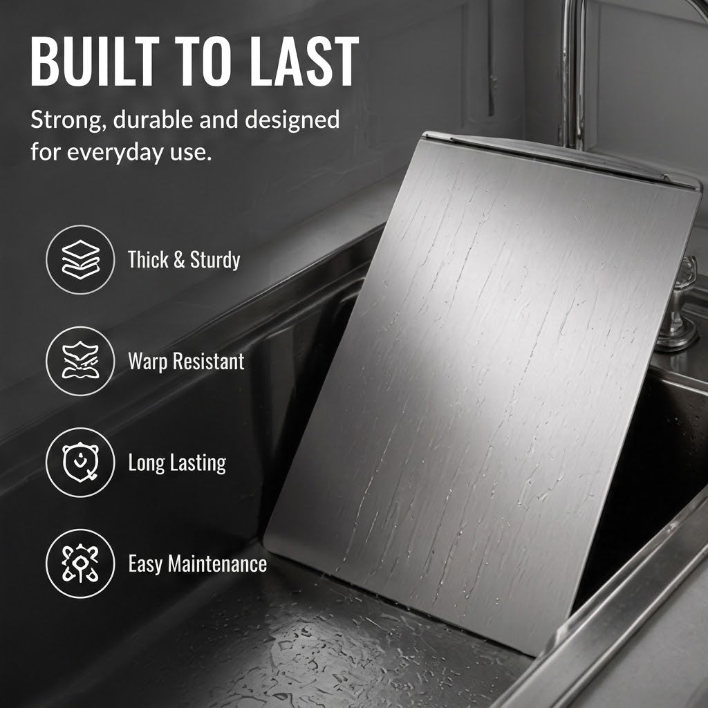 19" Stainless Steel Cutting Board Non-Slip Kitchen Chopping Board