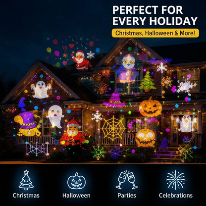 LED Holiday Snowflake Pattern Christmas Projector Light