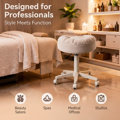 Large Rolling Beauty Swivel Salon Chair with Wheels & Adjustable Lift