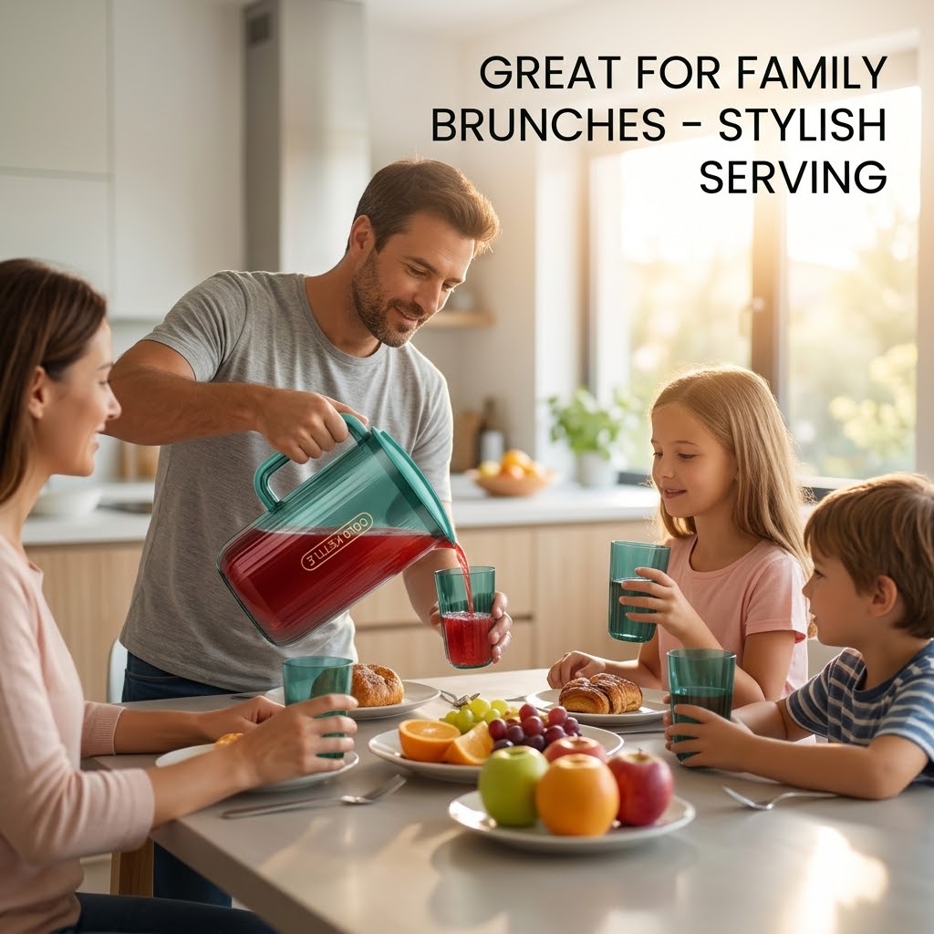 Large Capacity Plastic Water Pitcher – Transparent Food-Grade Juice & Cold Drink Jug