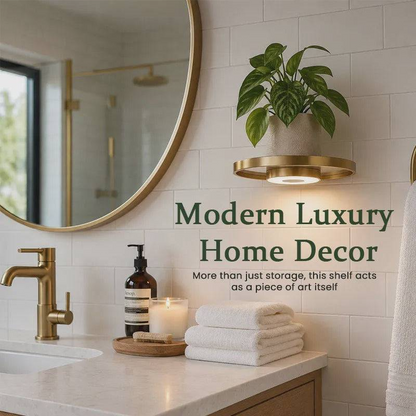 Floating Wall Shelf with LED Light Modern Display & Storage Rack