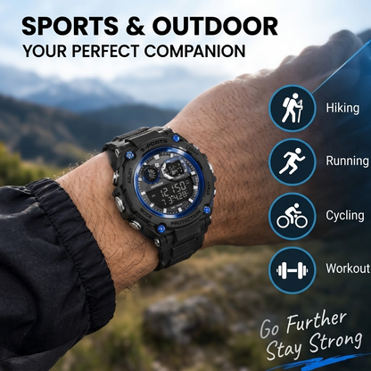 LASIKA Men’s Digital Sports Watch – Waterproof Casual Wristwatch with Resin Band & Alarm