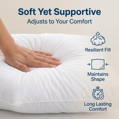 Elastic Fiber-Filled Pillow – Large & King Size Bed Pillow for Comfortable Sleep
