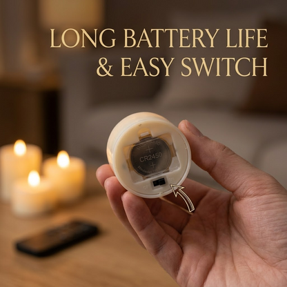 Dancing Wick LED Tea Light Candles – Flickering Flameless Candles with Remote Control