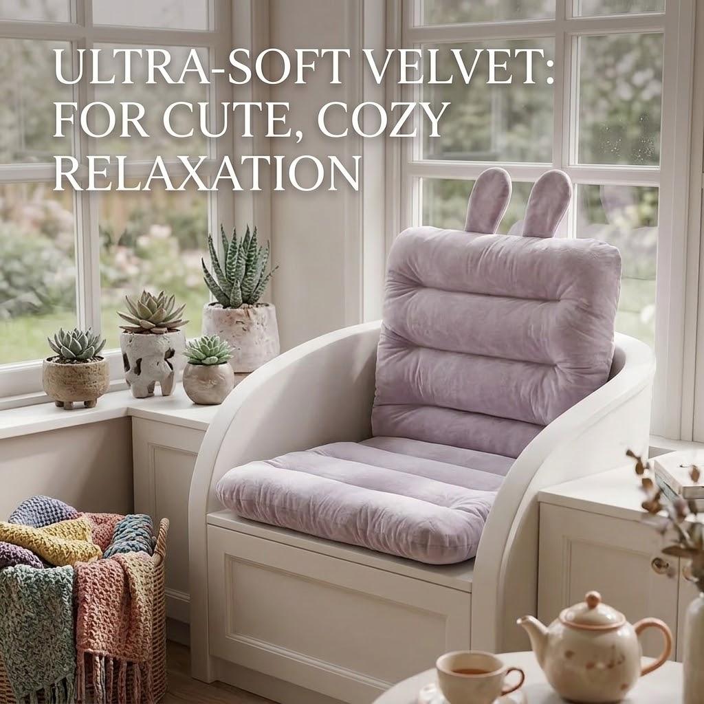 Soft Washable Chair Cushion – Cute Lumbar Support Pillow & Comfortable Seat Pad