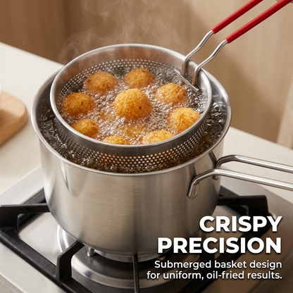 Stainless Steel Non-Stick Cookware Set – Deep Frying Pot with Durable Handles for Cooking
