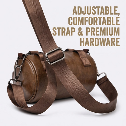 Men’s Vintage PU Leather Messenger Bag – Waterproof Laptop Crossbody Satchel for Work & Travel
