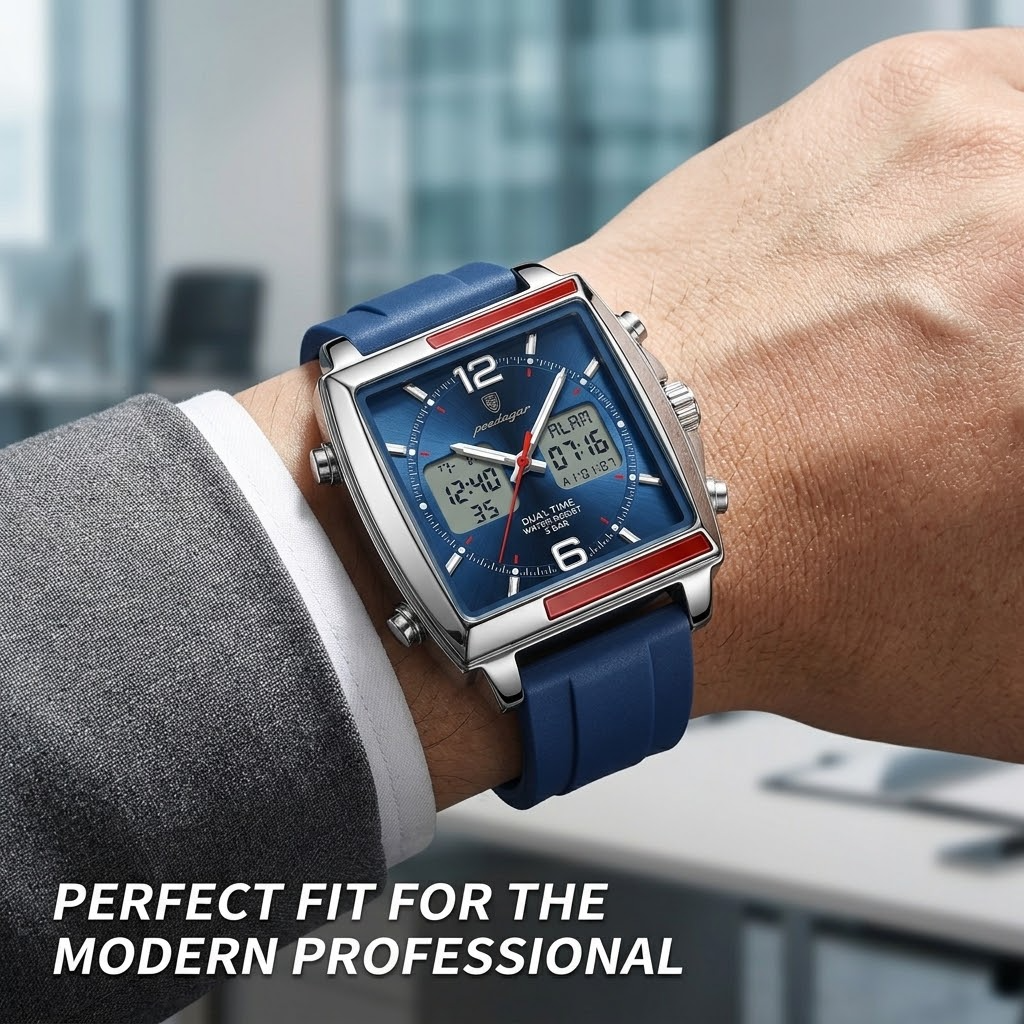 Multifunctional Quartz Watch – Waterproof Chronograph, Alarm & Luminous Dial
