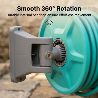 360° Rotating Garden Hose Reel – 200 Ft Water Hose Reel with Retractable Watering Set