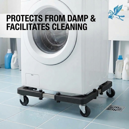 Four-Wheel Mobile Appliance Base – Removable Plastic Trolley Stand for Refrigerators &amp; Washing Machines