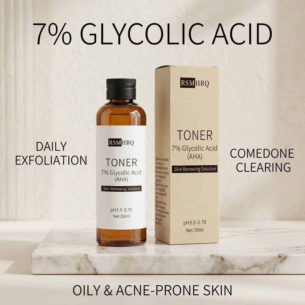 7% Glycolic Acid Acne Toner – Exfoliating, Pore-Clearing & Oil-Control Face Treatment