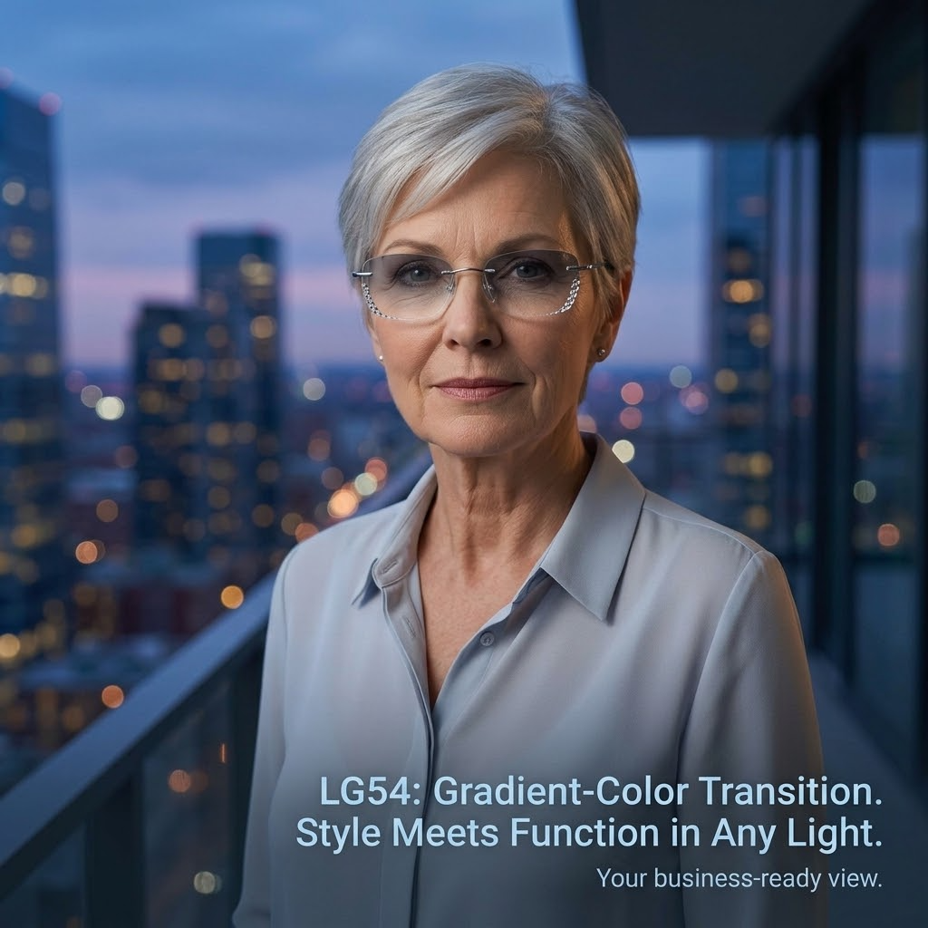 Rimless Reading Glasses – Gradient Light-Blocking Small Frame Eyewear for Seniors
