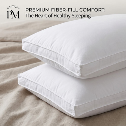 Elastic Fiber-Filled Pillow – Large & King Size Bed Pillow for Comfortable Sleep
