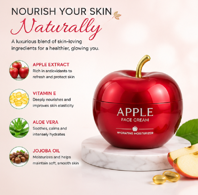 Luxury Apple Shape Hydrating Face Cream Daily Moisturizer