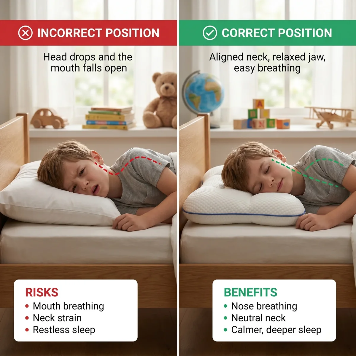 Toddler Breathable Cotton Pillow Soft Comfortable Sleep Pillow