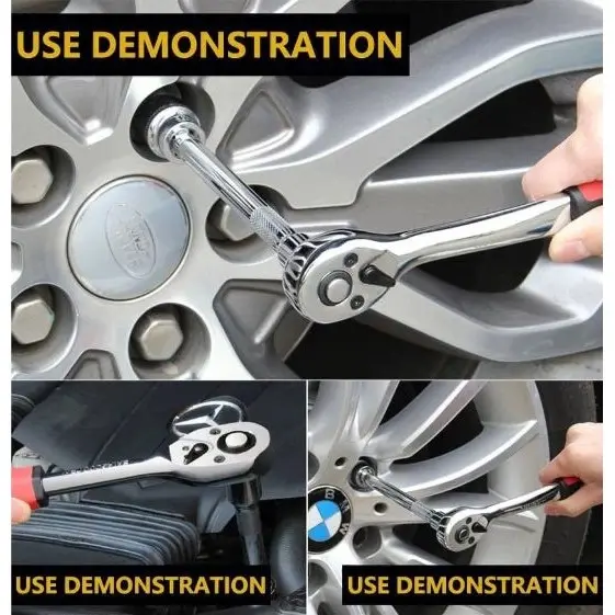 12-Piece 1/4" Universal Car Tool Kit – Ratchet, Socket & Combination Wrench Set