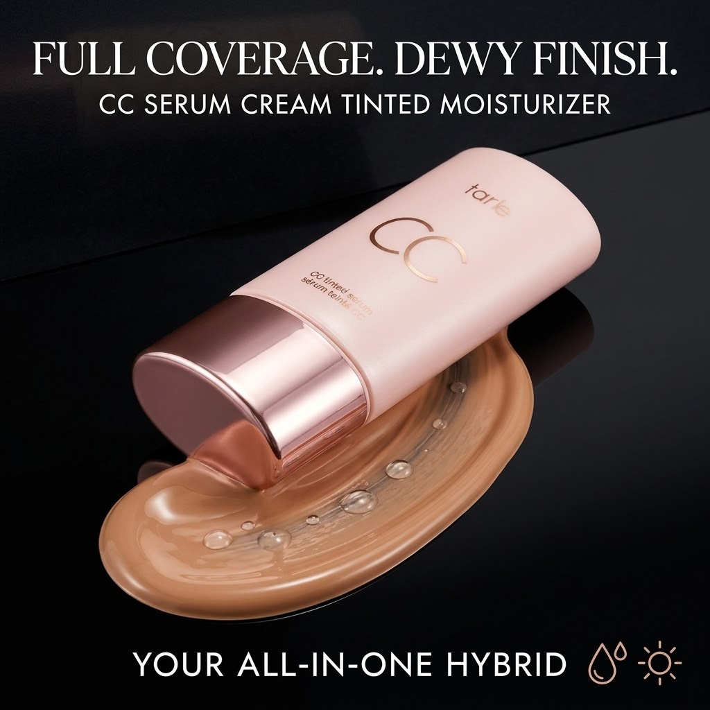 CC Serum Cream Tinted Moisturizer – Full Coverage Liquid Foundation for Smooth, Even-Looking Skin
