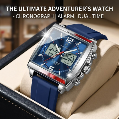 Multifunctional Quartz Watch – Waterproof Chronograph, Alarm & Luminous Dial