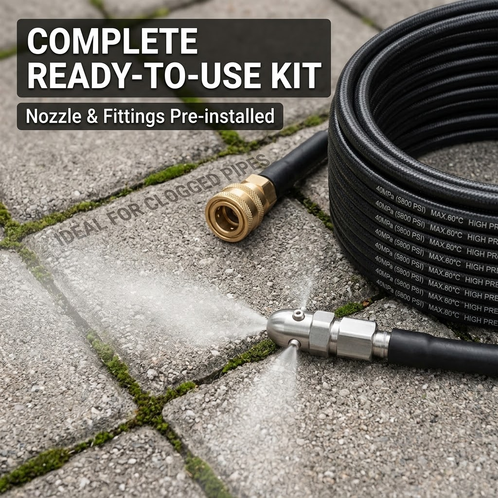 High-Pressure Sewer Jetter Hose – Steel Wire Braided Neoprene Rubber Cleaning Hose