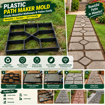 Reusable Concrete Path Maker Mold – DIY Garden Paver & Stone Walkway Mould