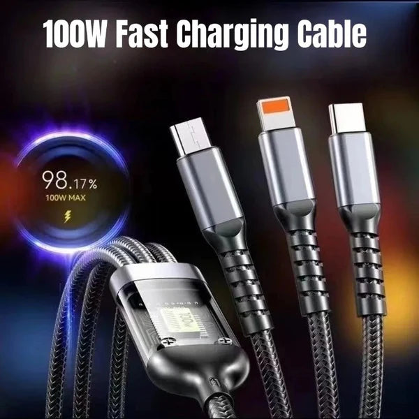 Transparent Luminous 3-in-1 Charging Cable