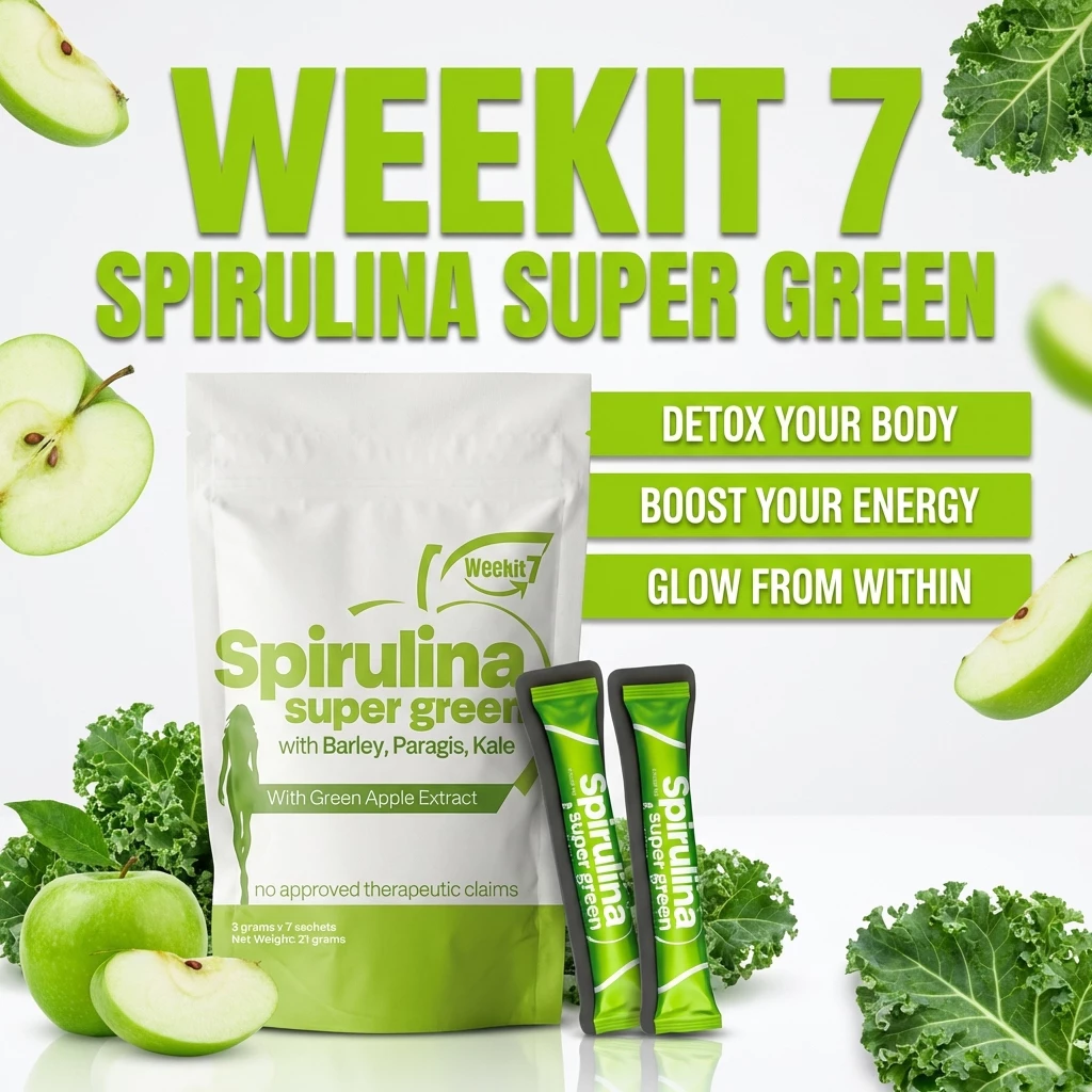Organic Super Greens Powder – Spirulina & Wheatgrass Daily Greens Blend