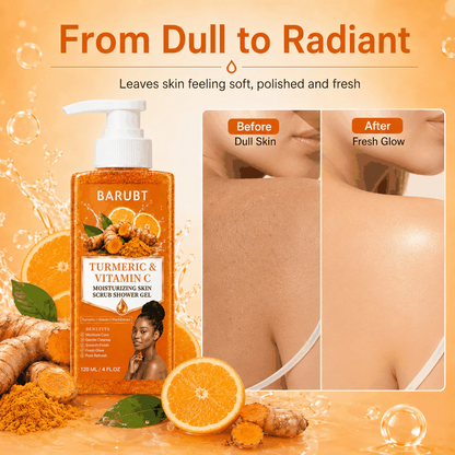 Turmeric & Vitamin C Body Wash – Hydrating Exfoliating Shower Gel