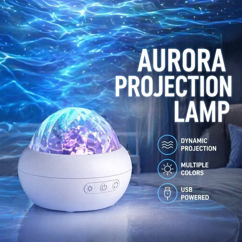 Northern Aurora LED Night Light – Dynamic Starry Sky Projection Lamp with Remote & USB