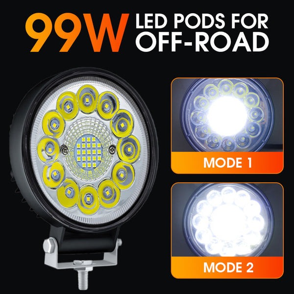 4-Inch 99W LED Pod Light – High-Performance Off-Road Driving Lamp