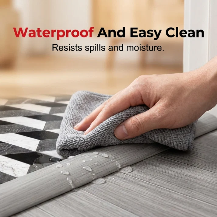Self-Adhesive Floor Transition Strip – Waterproof Divider for Laminate, Vinyl & Wood Flooring