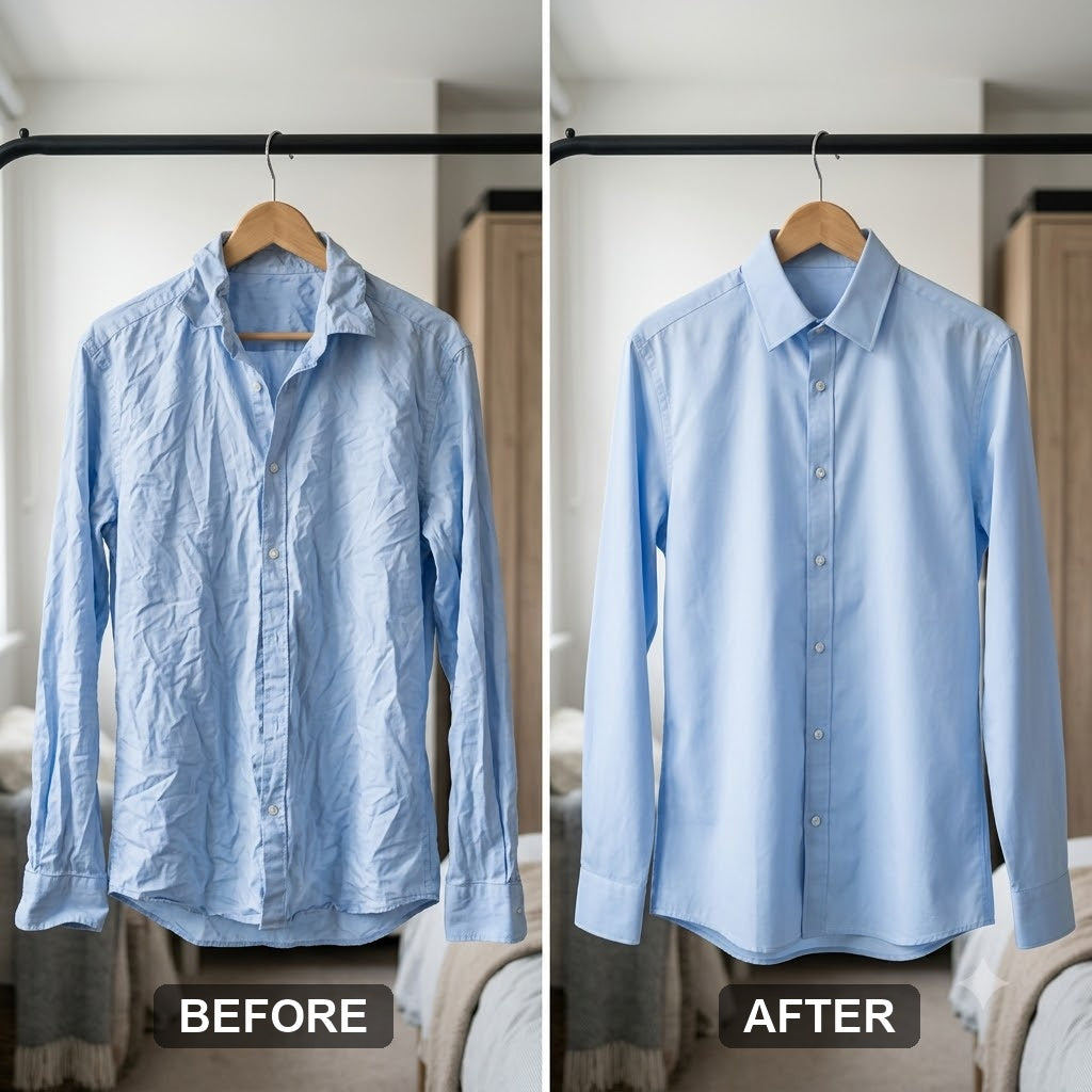 Portable Mini Steam Iron – Handheld Garment Steamer for Wrinkle-Free Shirts Without a Board