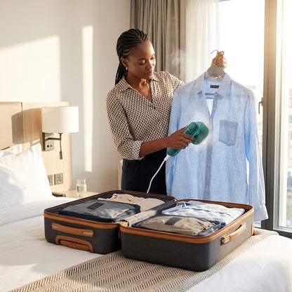 Portable Mini Steam Iron – Handheld Garment Steamer for Wrinkle-Free Shirts Without a Board