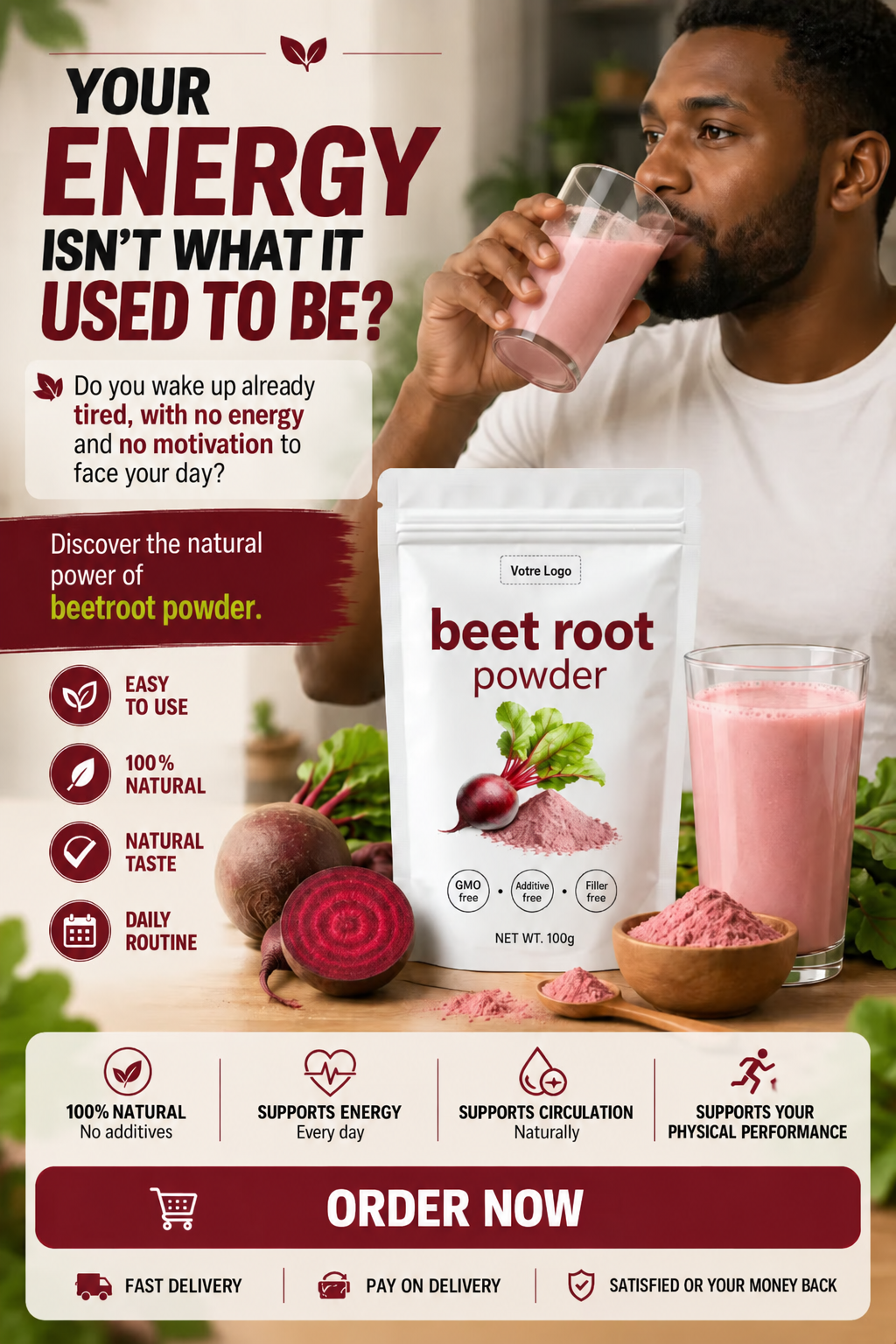 100% Natural Beetroot Powder for Your Daily Routine