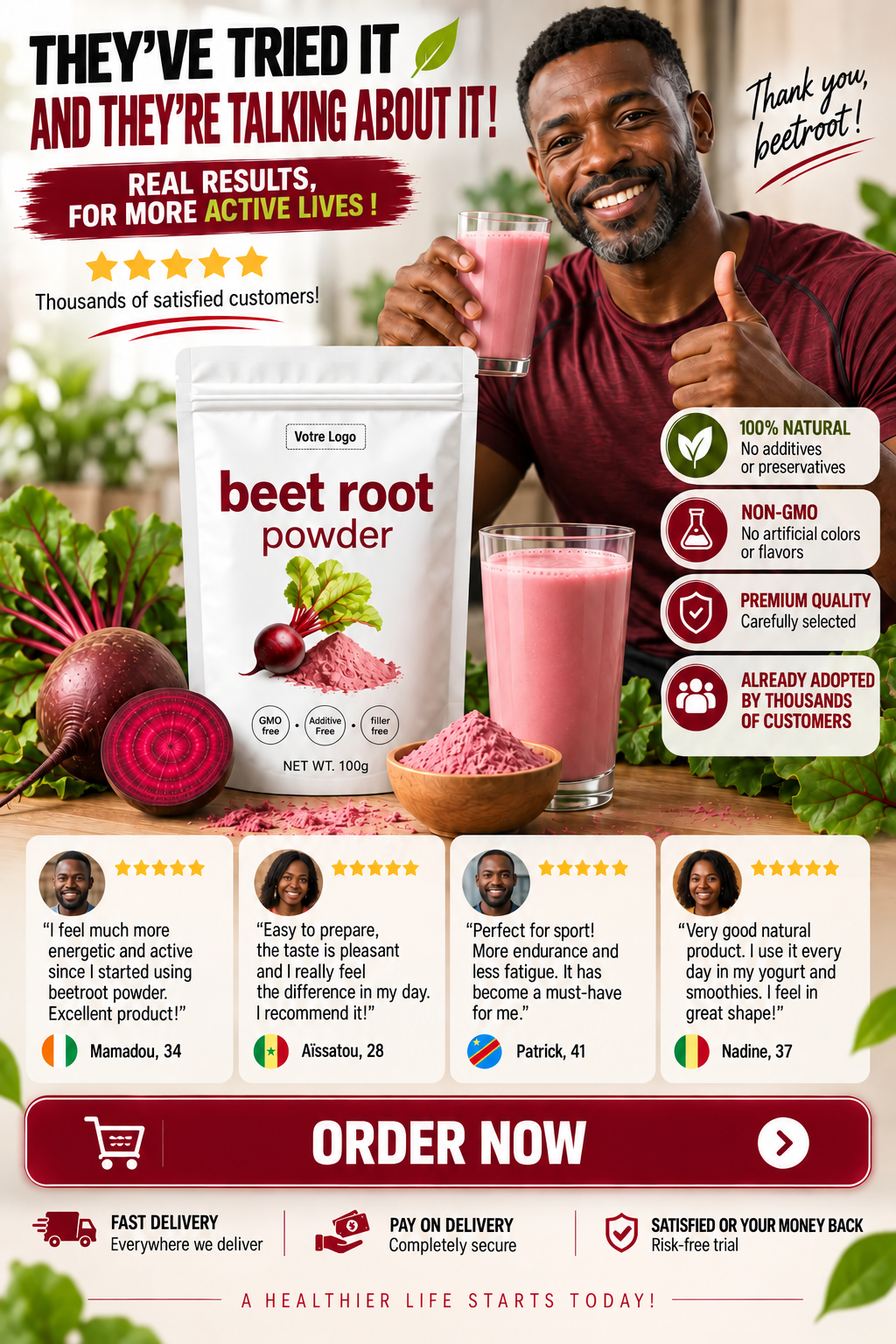 100% Natural Beetroot Powder for Your Daily Routine